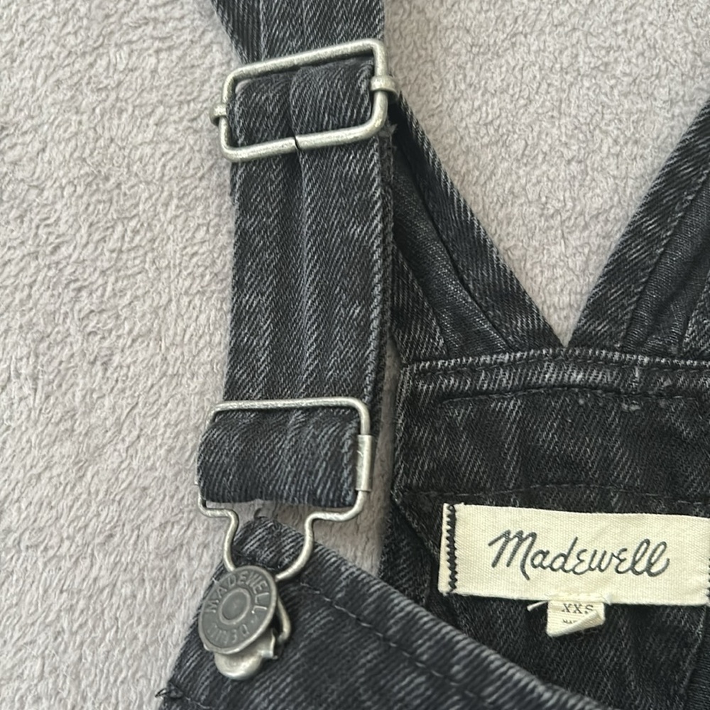 Madewell adirondack short overalls in washed black XXS - Picture 5 of 11